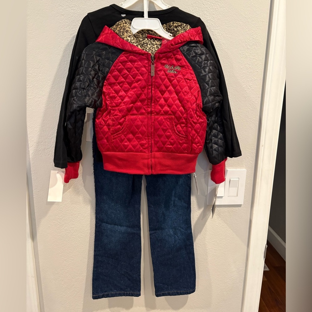 Vintage US Polo Association 3 Piece Girls Size 6 Denim Set Deadstock NWT 1990 - Picture 2 of 16